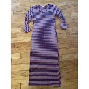 Juicy Couture womens retro Rainbow Striped Body-Con v-neck midi dress size small